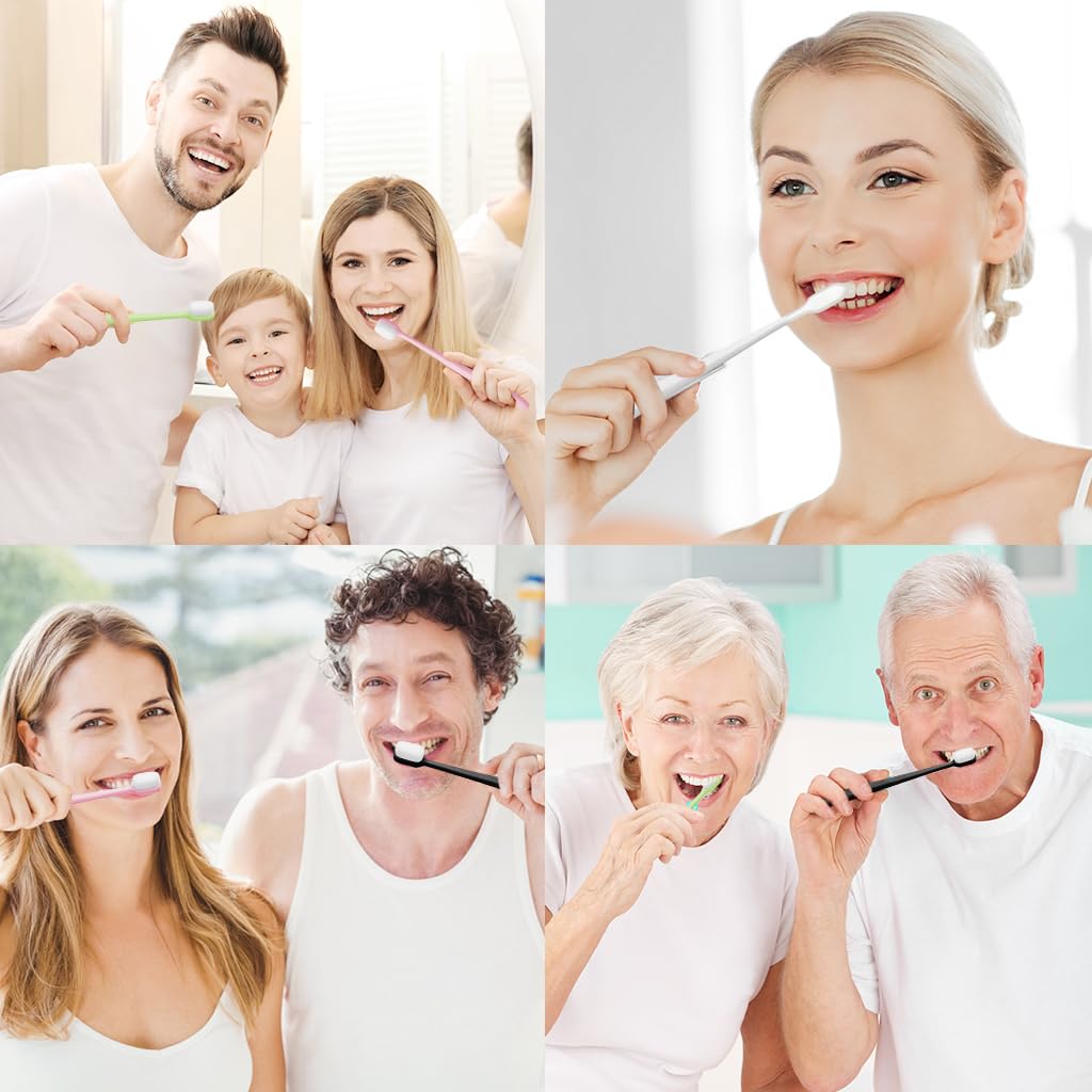 HASTHIP 4Pcs Extra Soft Toothbrushes for Adults Ultra Fine Bristles Toothbrushes Suitable for Sensitive Teeth Adults Soft-bristled Toothbrushes HASTHIP 4Pcs Extra Soft Toothbrushes for Adults Ultra Fine Bristles Toothbrushes Suitable for Sensitive Teeth Adults Soft-bristled Toothbrushes